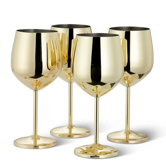 Oak & Steel 4 Gold Wine Glass