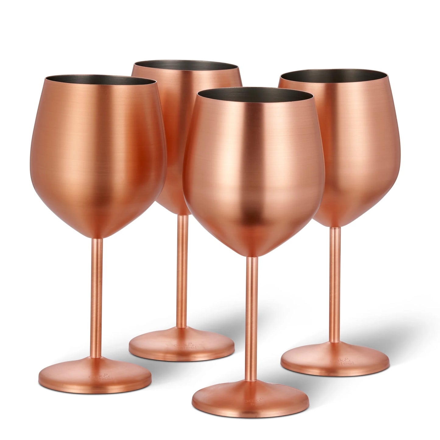 Oak & Steel 4 Matte Rose Gold Wine Glass