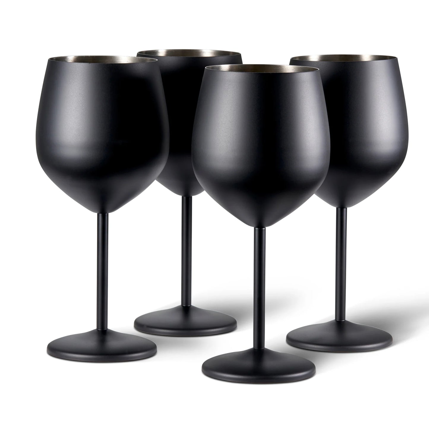 Oak & Steel 4 Matte Black Wine Glass